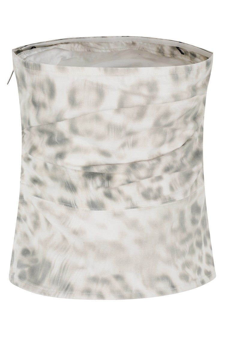 Rotate Butter Leopard Print Denim Top