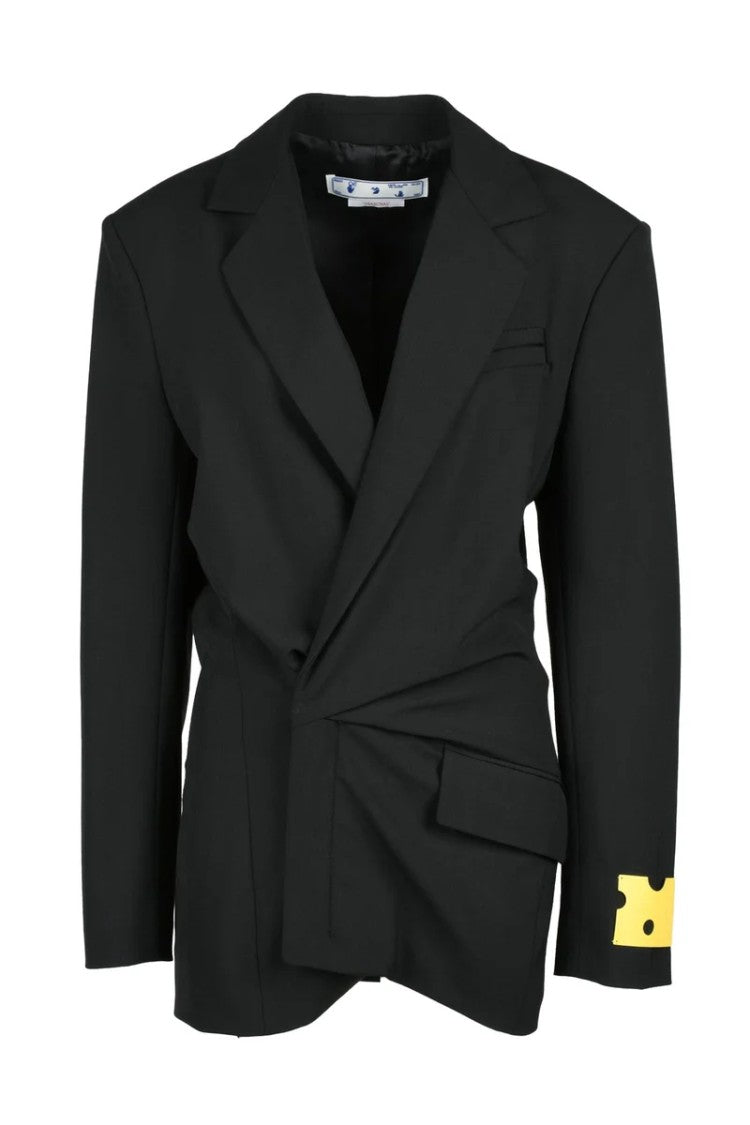 Off-White Asymmetric Jacket Wool - Black