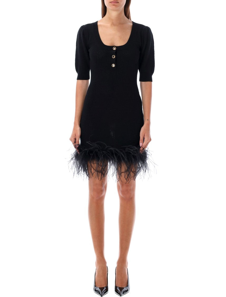Alessandra Rich Feather Trim Mini Dress