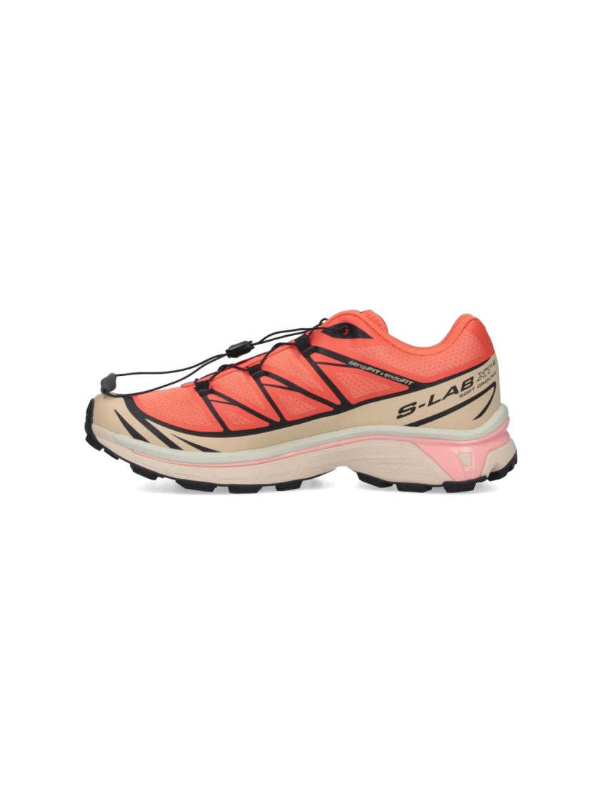 Salomon Xt-6 Sneakers In Pink Fabric "Living Coral"