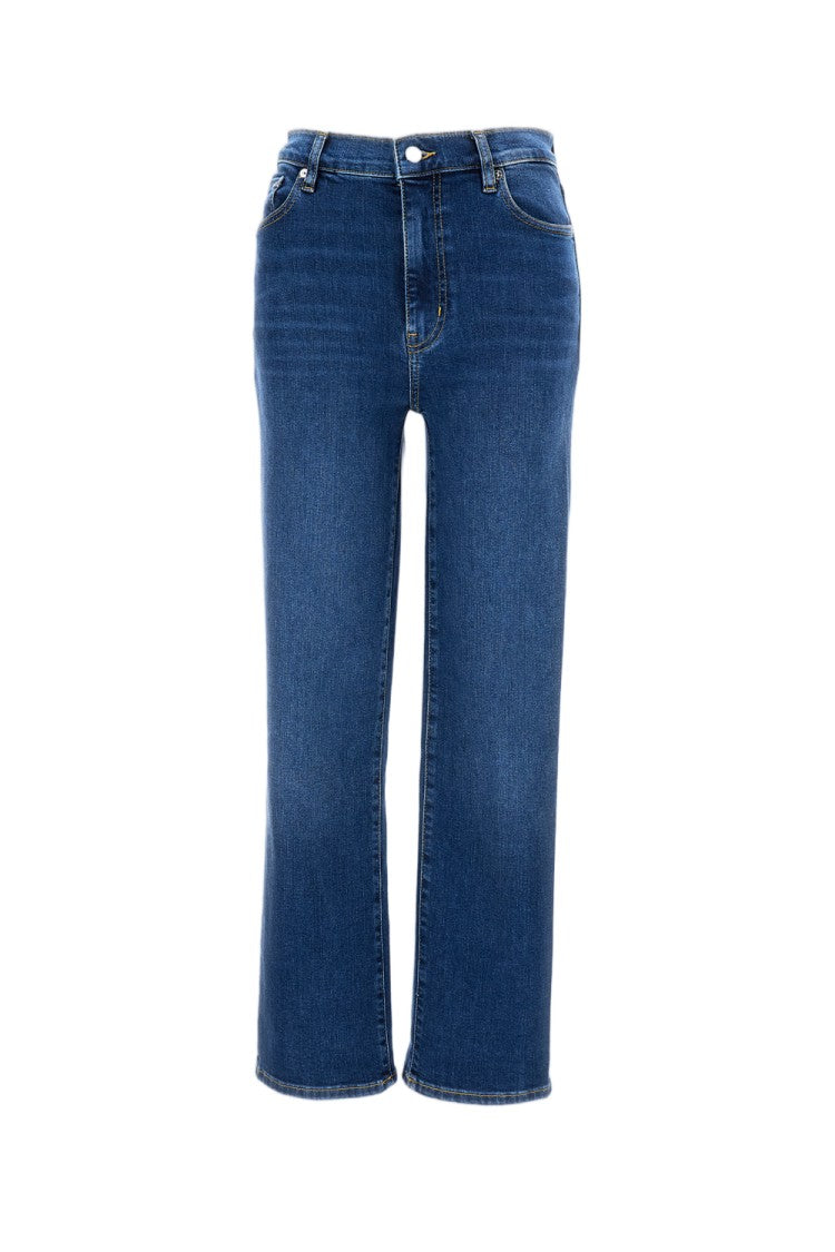 Frame High-Waisted Slim Fit Straight Jeans With Five-Pocket Design