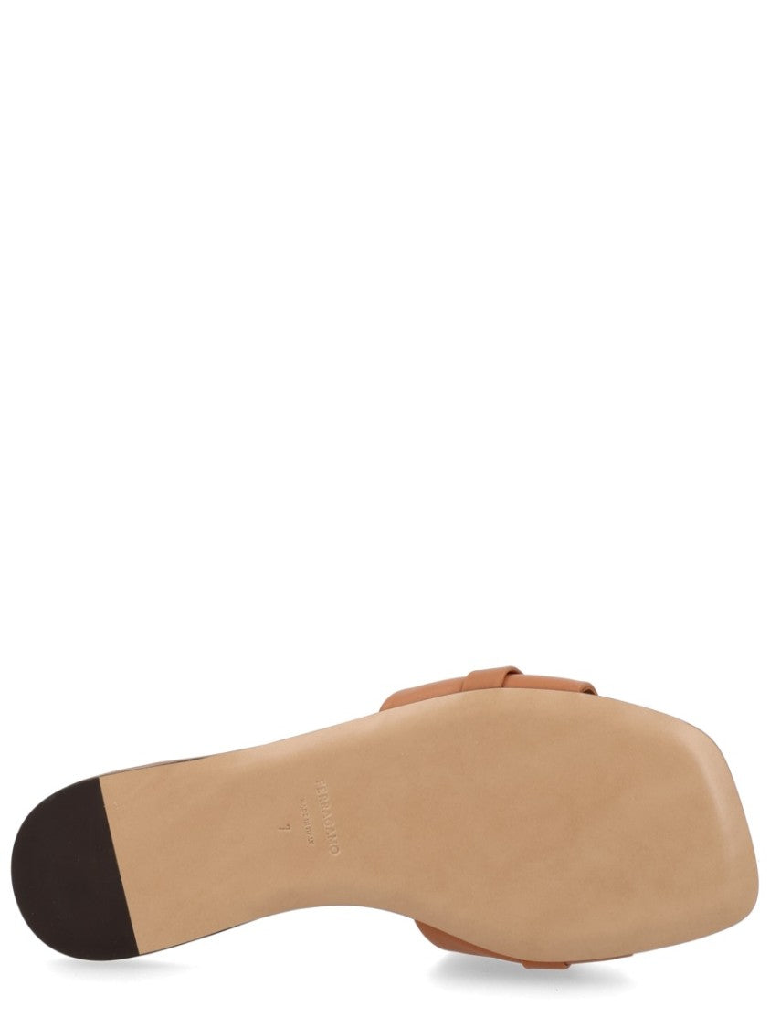 Ferragamo Gancini Calf Leather Minimalist Mules