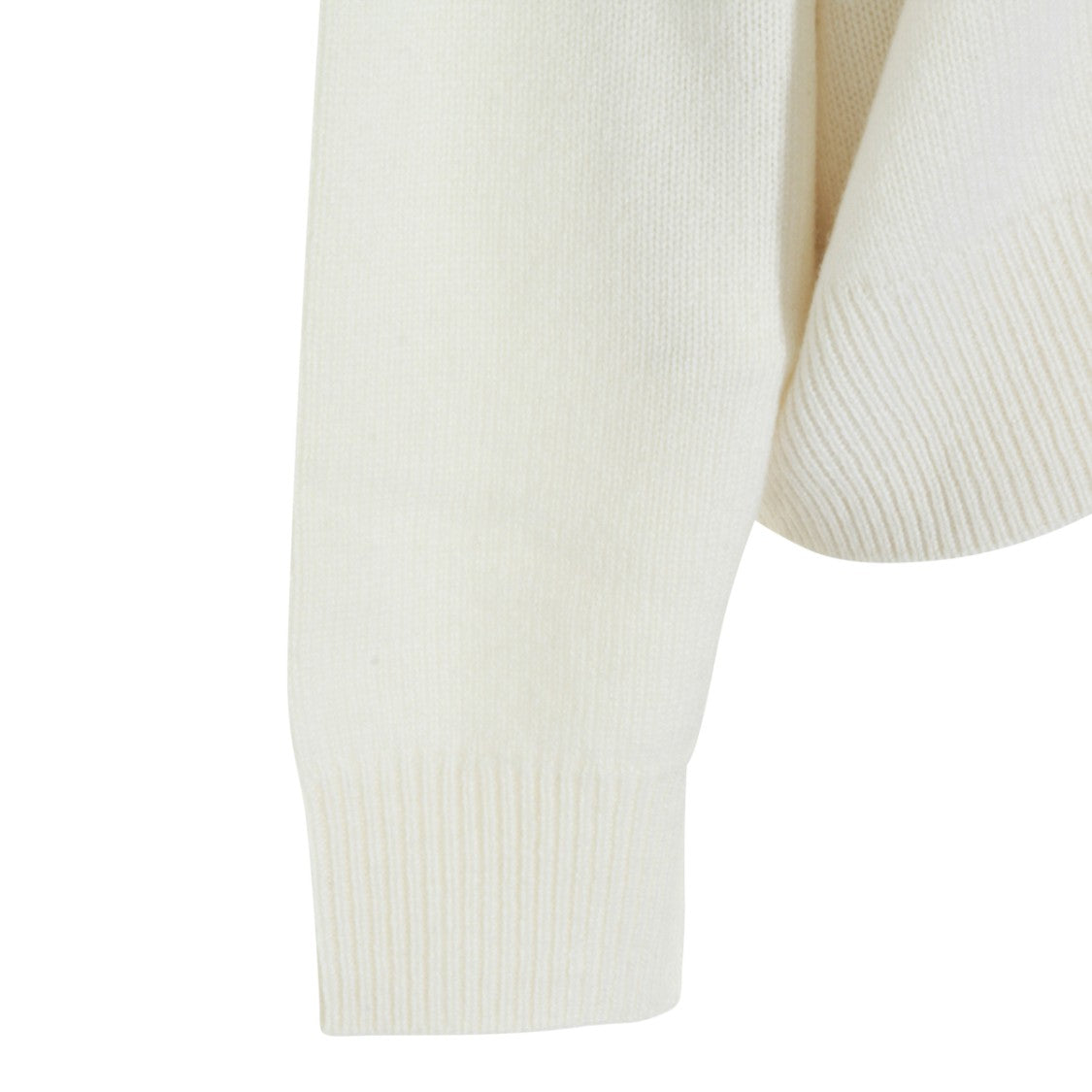 Anine Bing Cream Wool Sweater With Crew Neckline And Ribbed Details