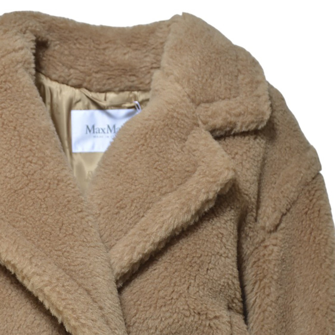 Max Mara Cropped Teddy Jacket In Camel Plush Fabric