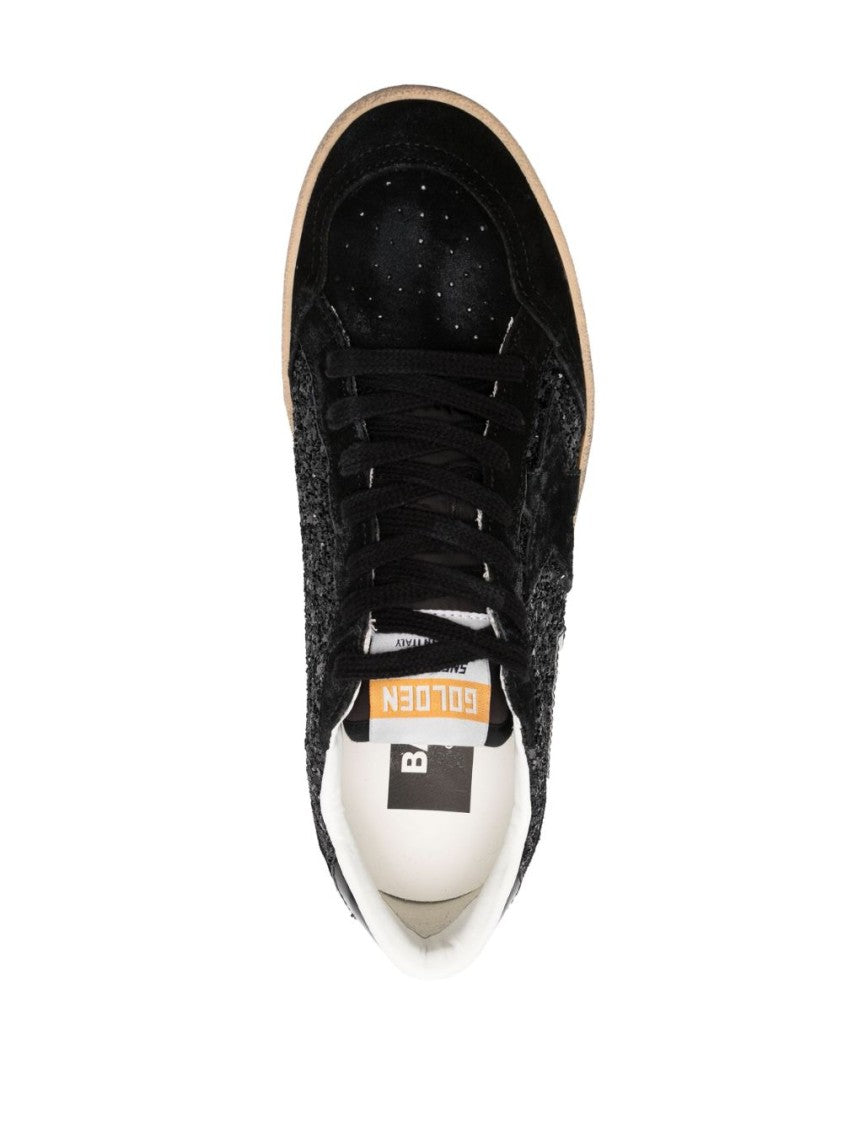 Golden Goose Low-Top Black Sneakers With Glittery Finish
