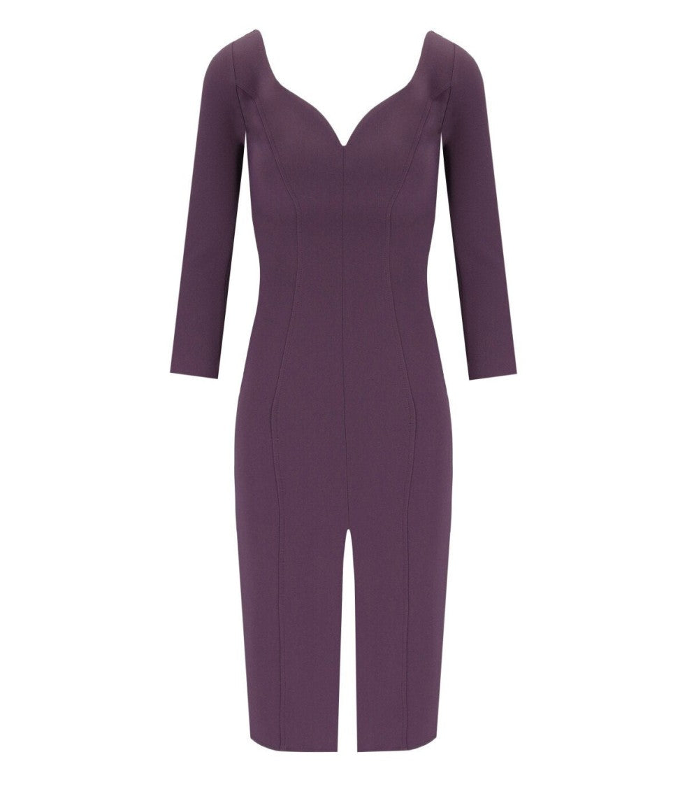 Elisabetta Franchi Purple Midi Sheath Dress