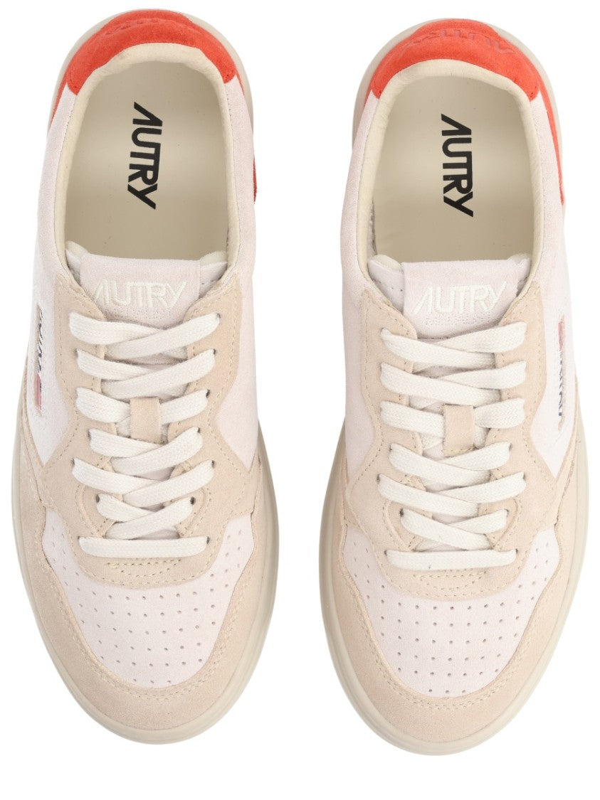 Autry Cream Medalist Low Suede Cow Leather Sneakers