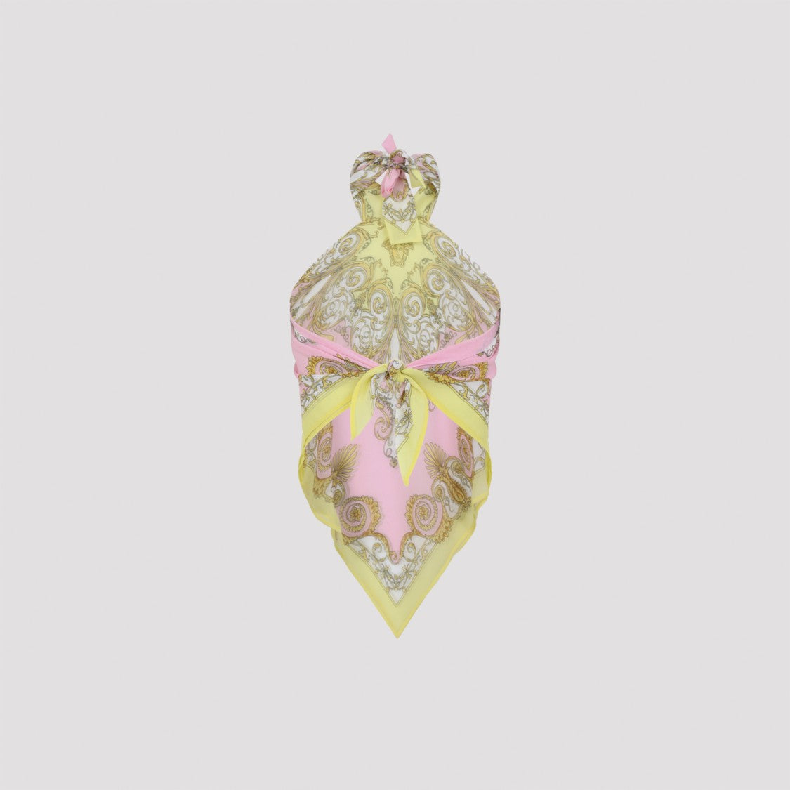 Versace Cover Up Yellow And Pink Polyester Top