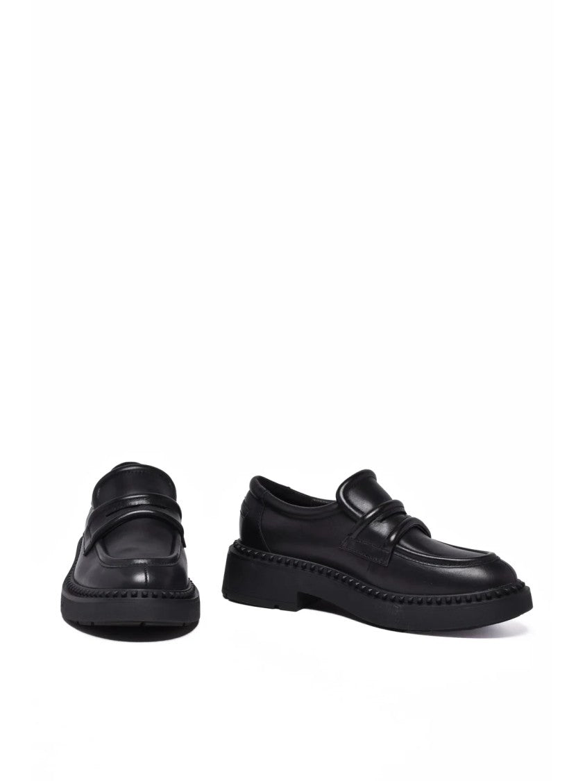 Ash Black Platform Leather Loafers