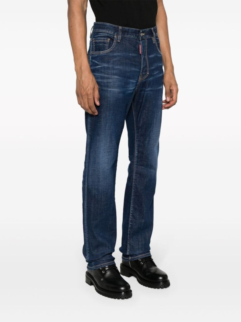 Dsquared2 Navy Blue Denim Cotton Jeans