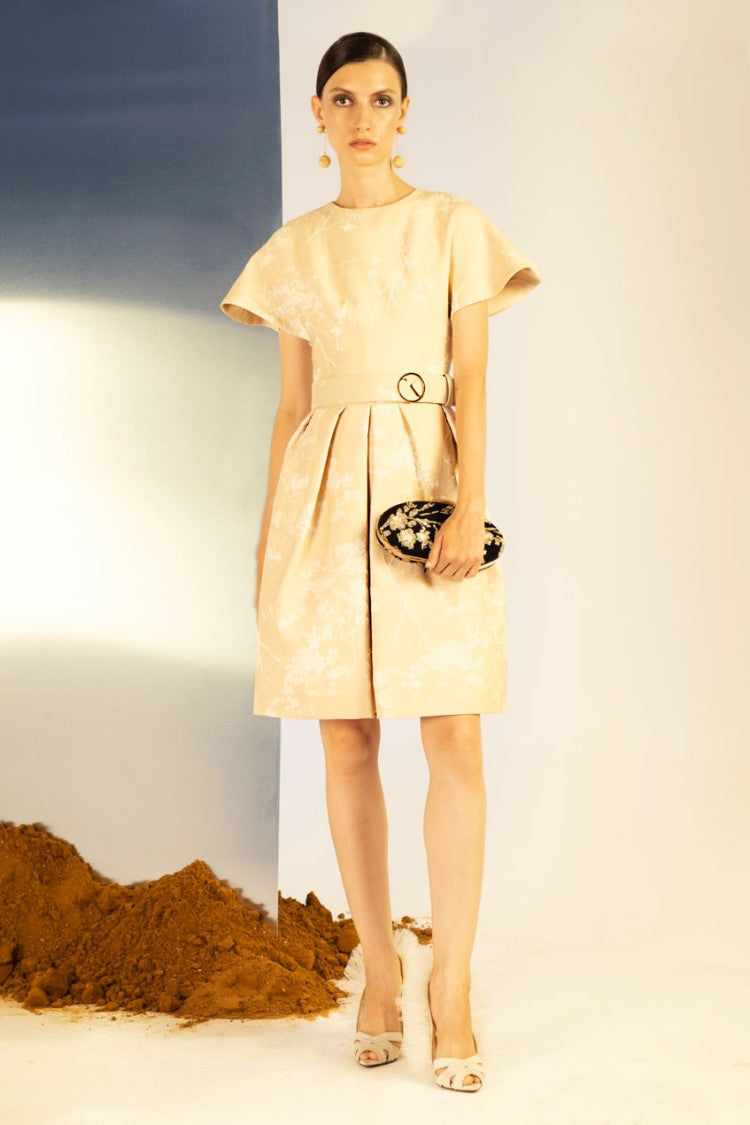 Saiid Kobeisy Brocade Flared Knee Length Dress