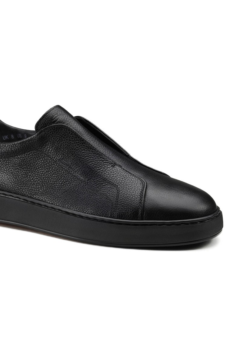 Santoni Seta Hand-Varnished Suede Sneakers