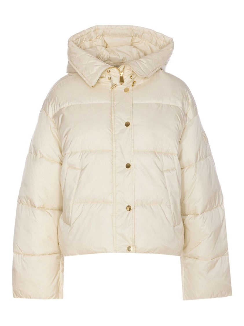 Pinko Cropped Puffer Jacket With High Collar