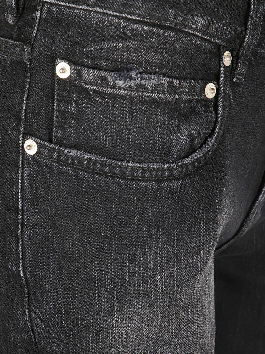 Balenciaga Mid-Rise Black Cotton Denim Trousers