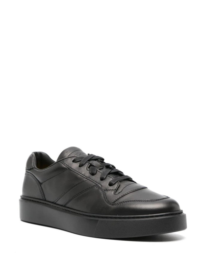 Doucal's Black Leather Trainers