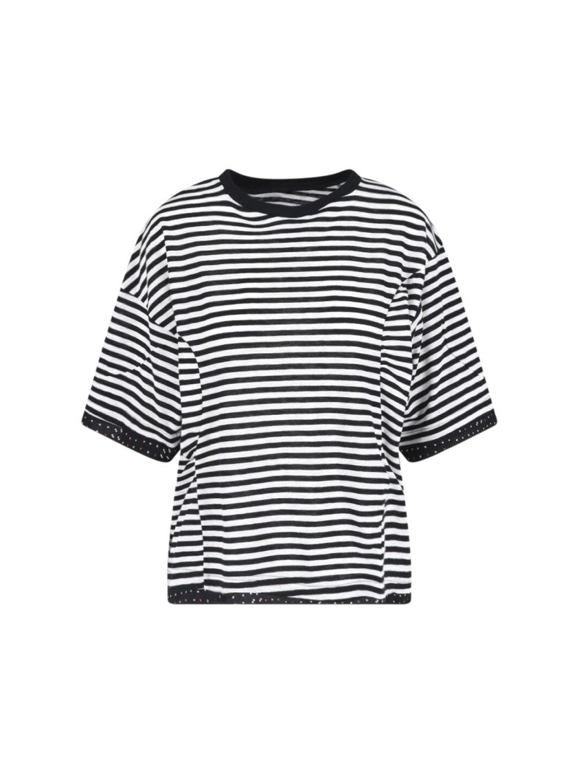 Undercover Black/White Horizontal Striped Boxy T-Shirt