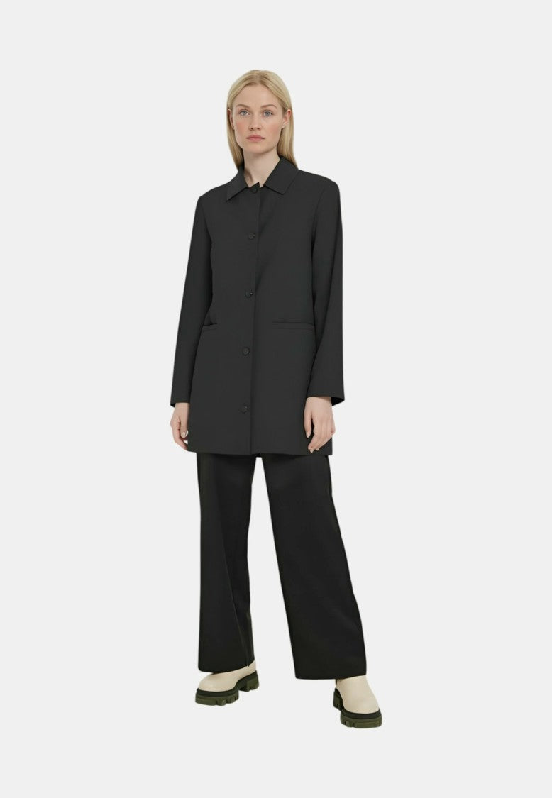 Max Mara Refined Black Coat With Classic Collar