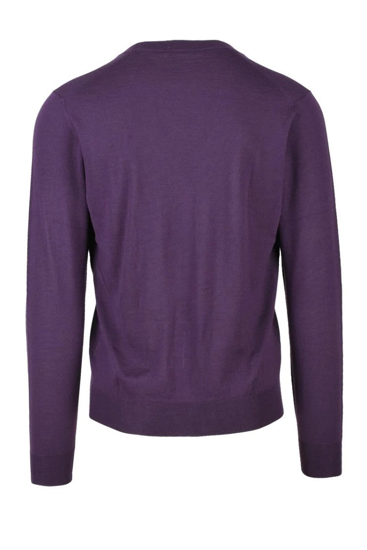 Drumohr Thin Merino Wool Cardigan - Purple