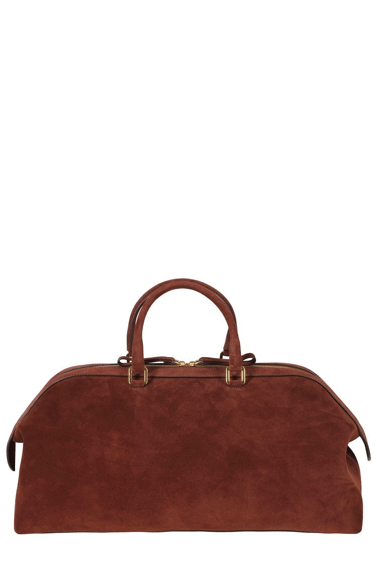 Alberta Ferretti Brown Double Zip Removable Strap Suede Tote Bag