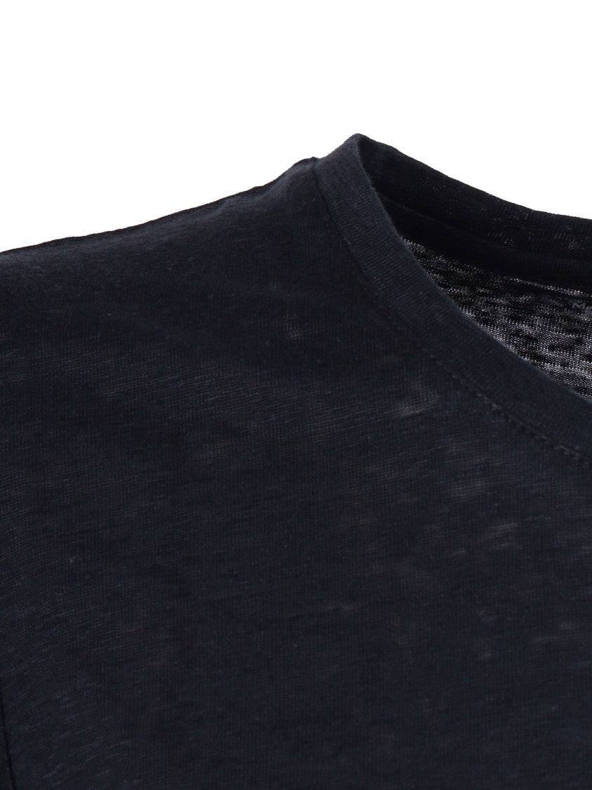 Filatures Du Lion Marine Soft Linen Round T-Shirt