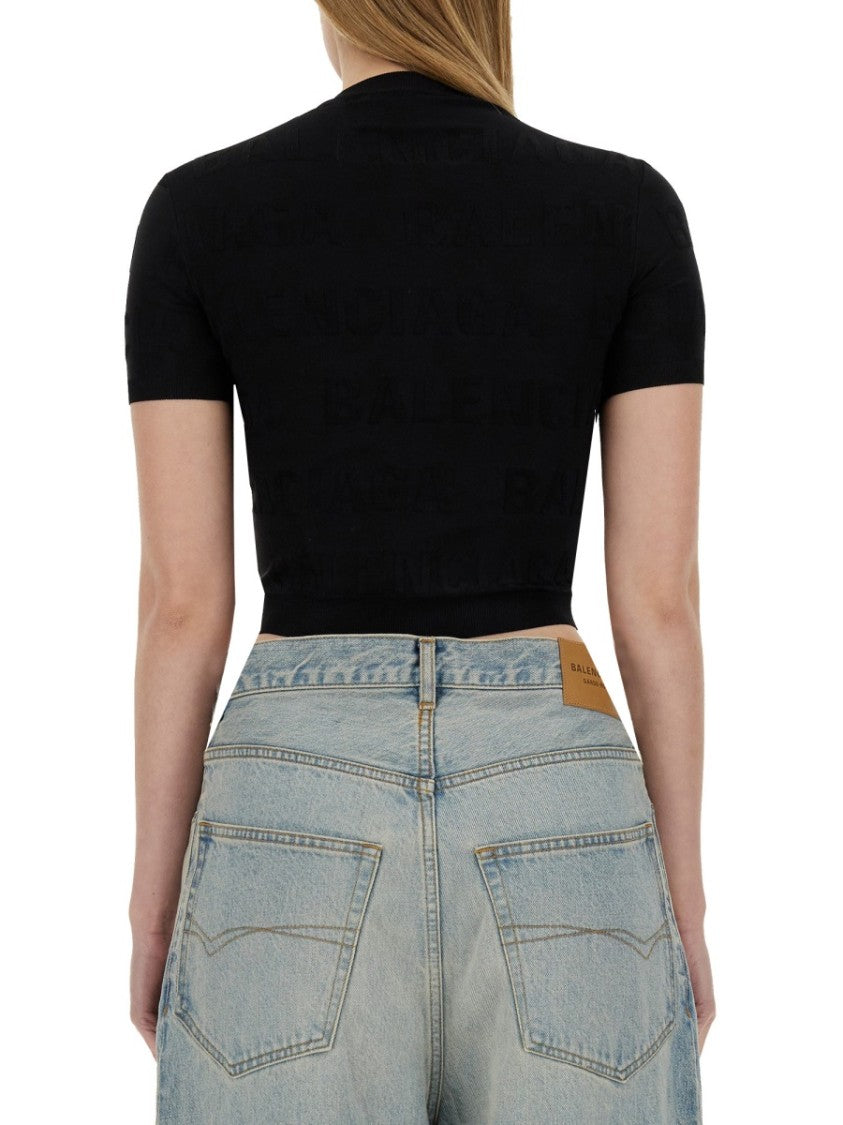 Balenciaga Lightweight Cropped Shirt With Classic Collar