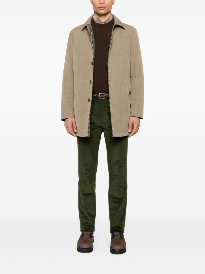 Etro Dark Green Corduroy Tailored Pants