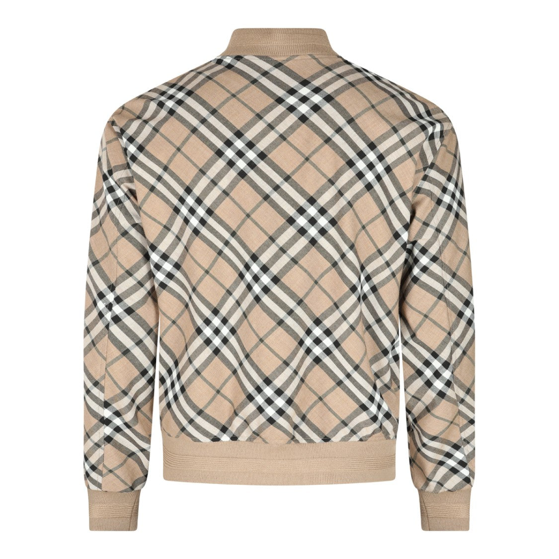 Burberry Classic Check Zip-Up Sweater With Ribbed Detailing
