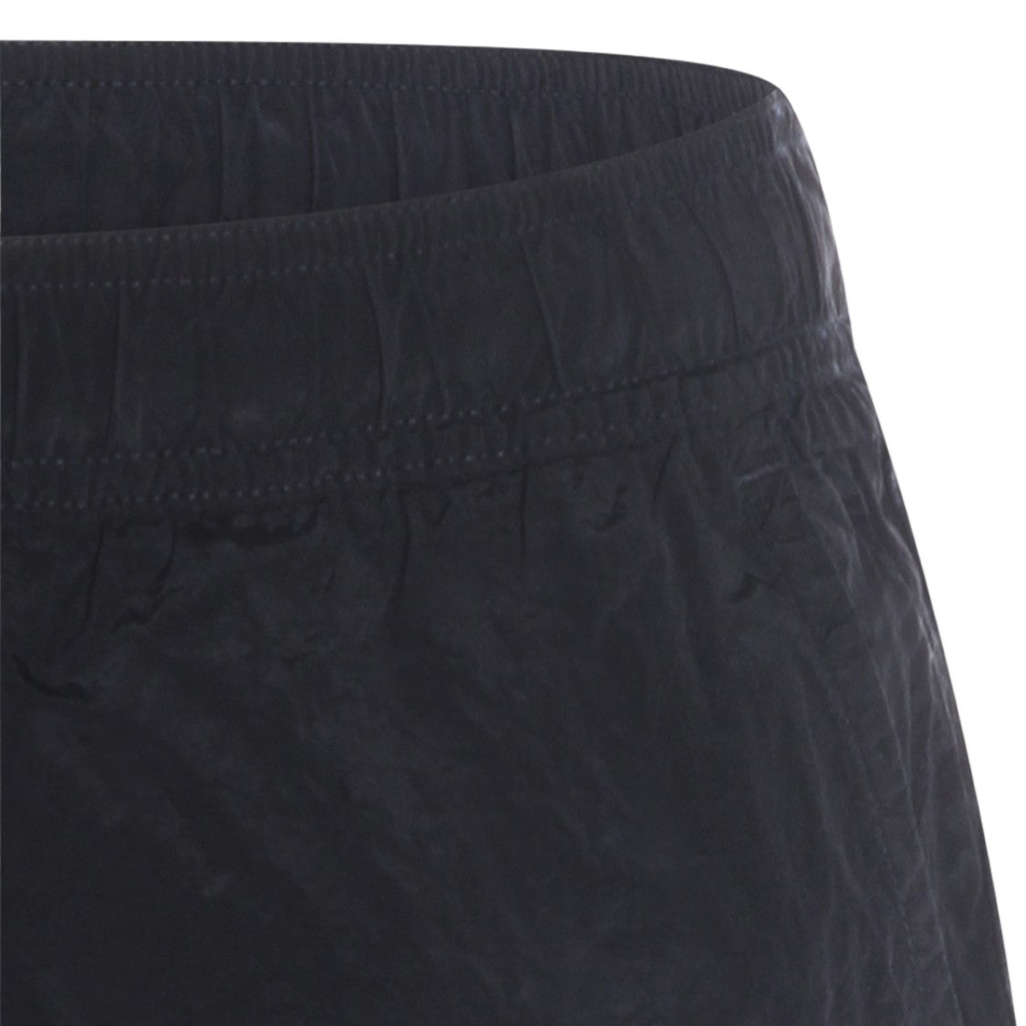 Stone Island Minimalistic Black Shorts With Textured Fabric