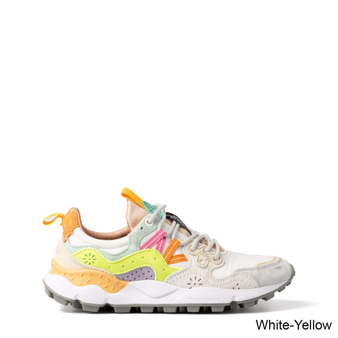 Flower Mountain Yamano 3 Woman White/ Yellow Fluo/ Light Green Sneakers