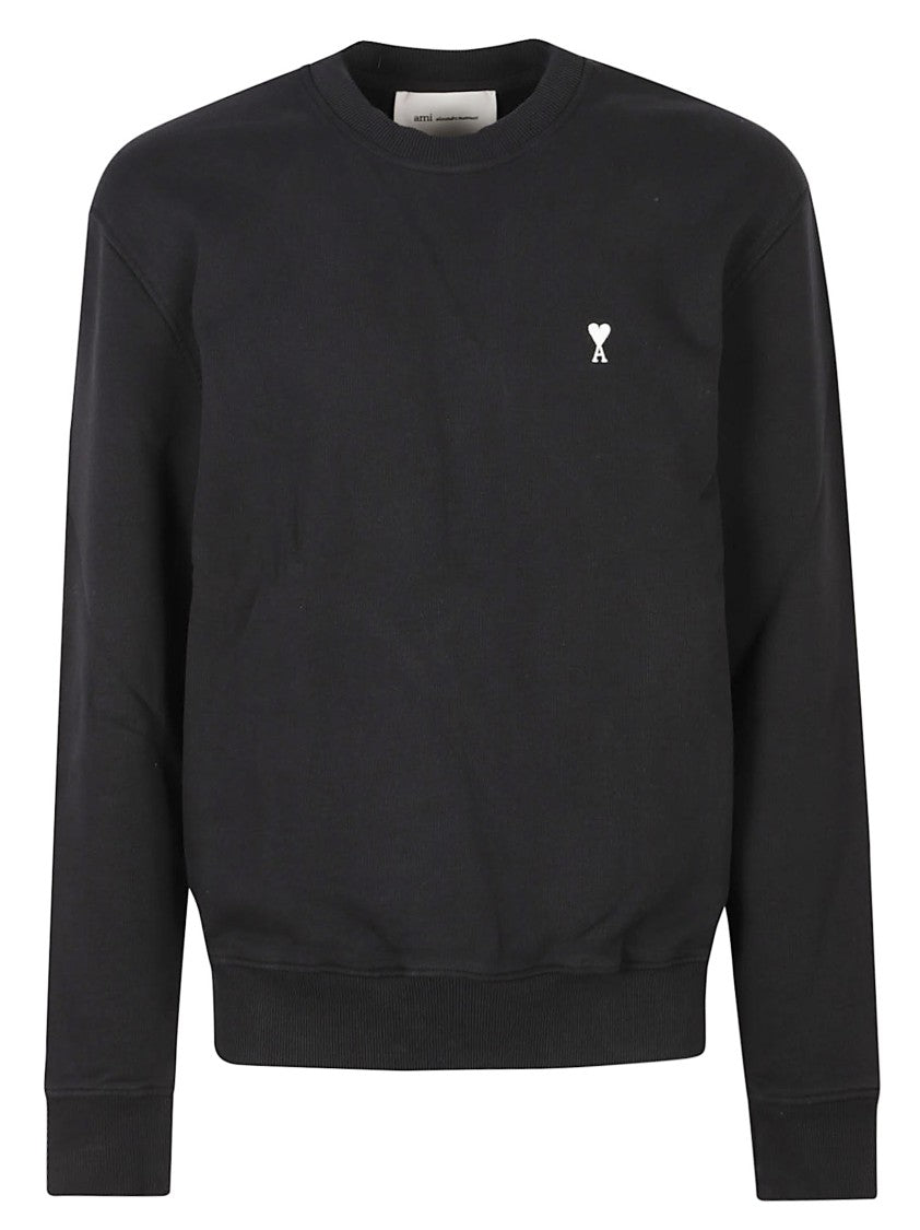 Ami Paris Crewneck Sweater With Embroidered Heart Emblem