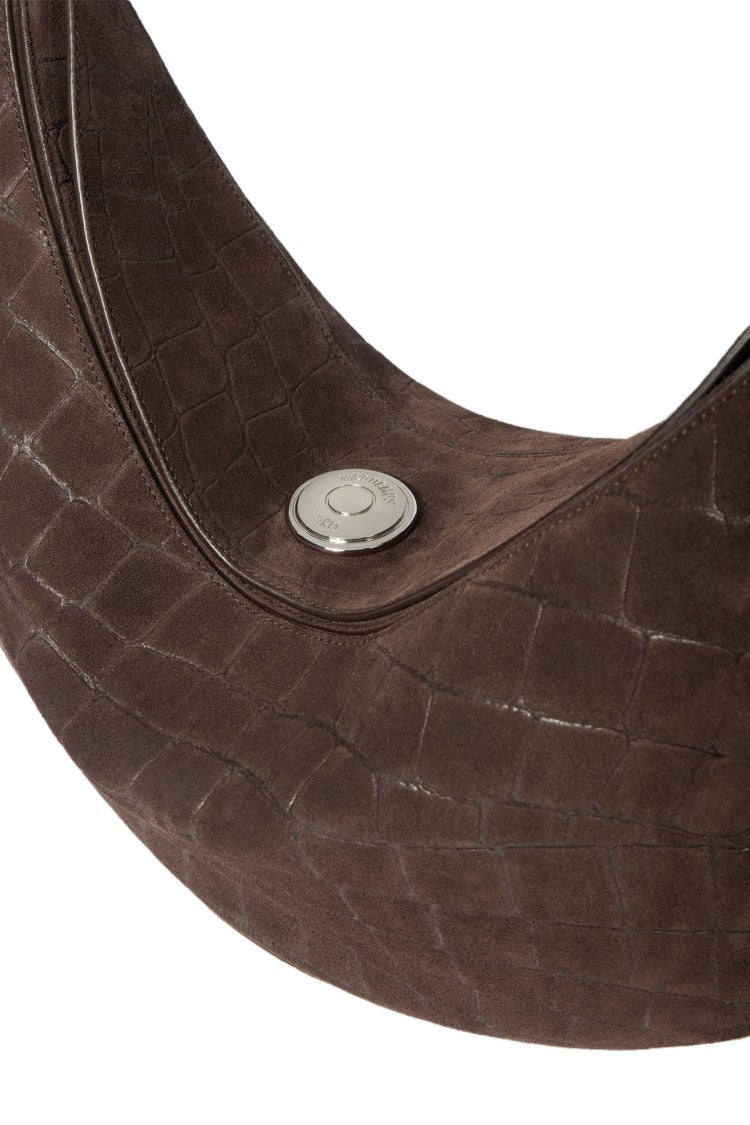 Jacquemus Crescent-Shape Top-Handle Bag In Crocodile-Effect Calfskin Leather