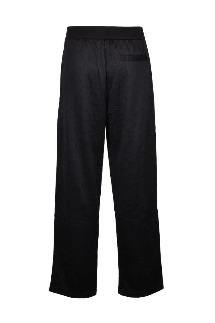 Armani Exchange Relaxed Fit Black Tracksuit Bottoms With Embossed Texture