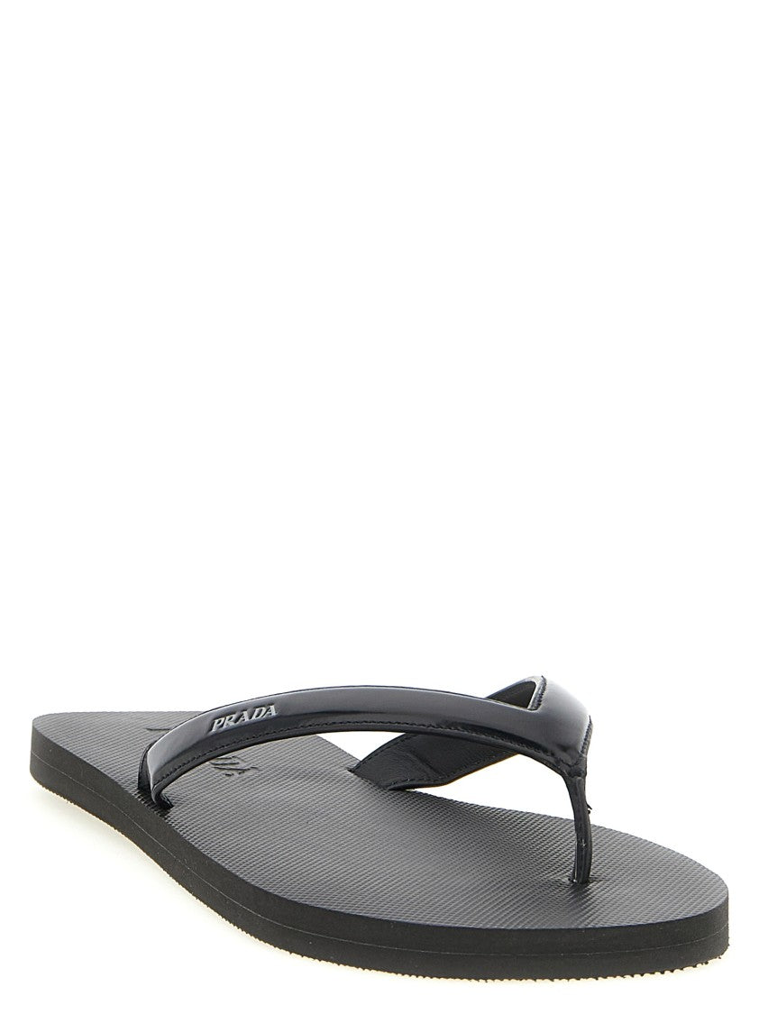 Prada Leather Thong Sandals