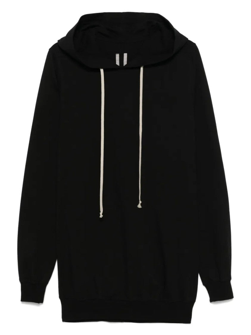 Rick Owens Relaxed Fit Black Hoodie With Classic Drawstring