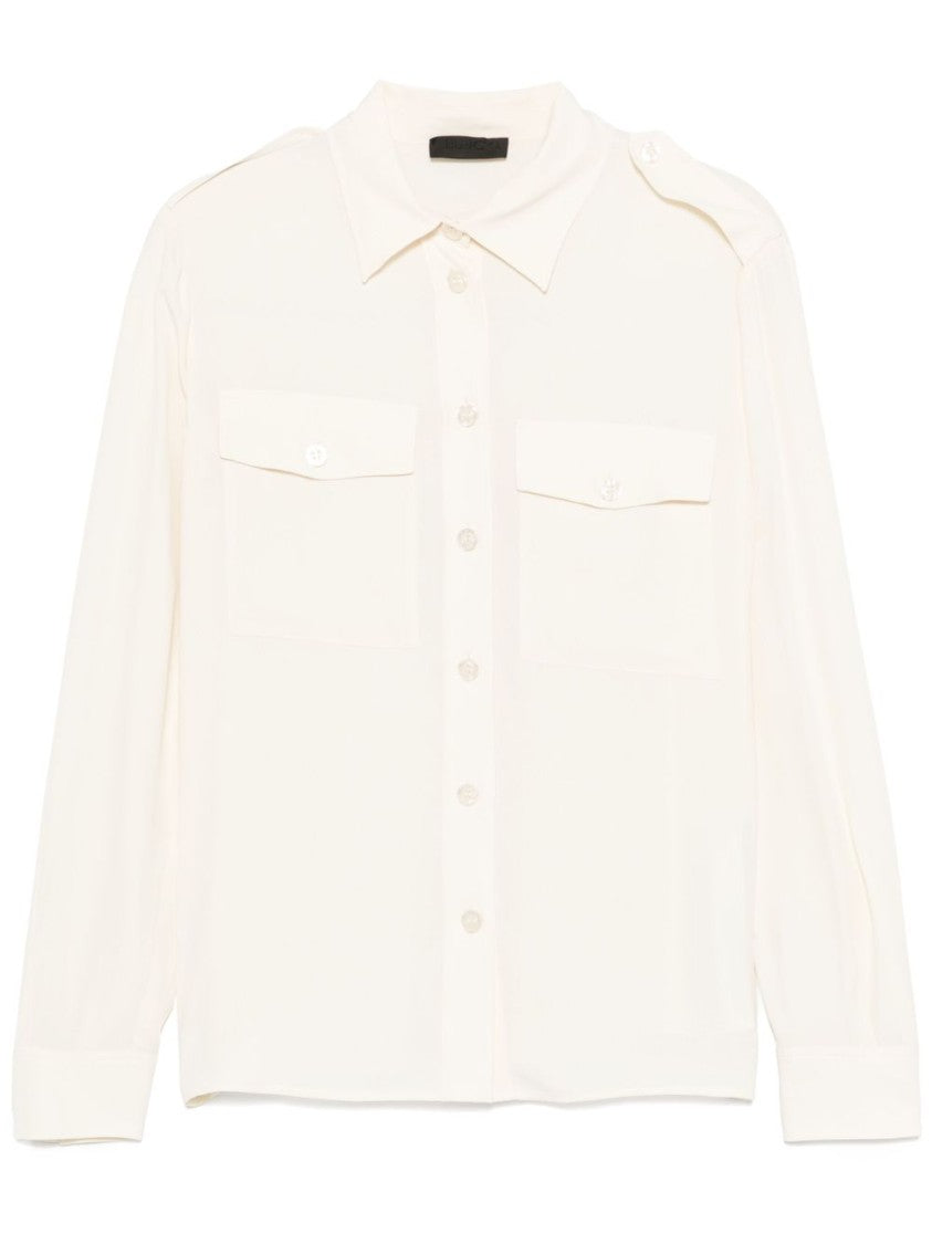 Liu Jo Classic Button-Up White Shirt With Refined Detail