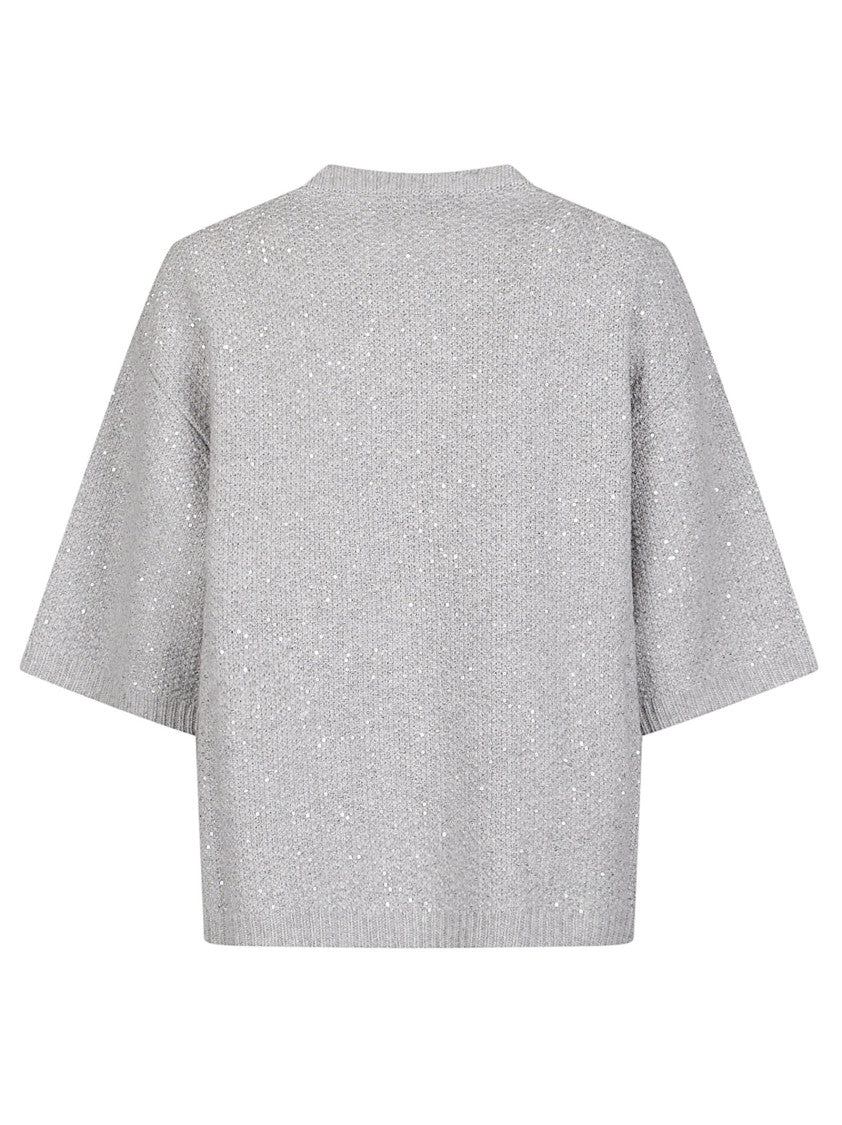 Fabiana Filippi Round Neck Cropped Virgin Wool-Blend Sweater