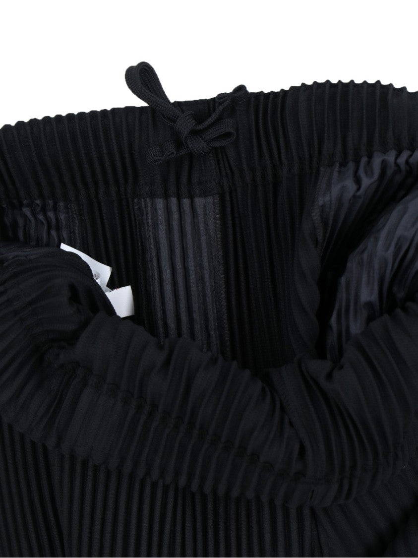 Homme Plissé Issey Miyake High-Waisted Pleated Trousers With Elastic Waistband