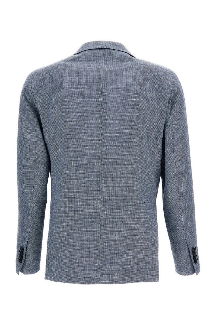Tagliatore Blue Montecarlo Linen Blend Blazer