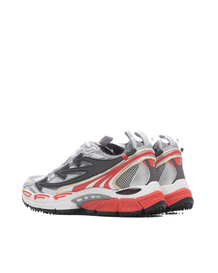 Off-White White Mesh Synthetic Leather Layered Sneakers
