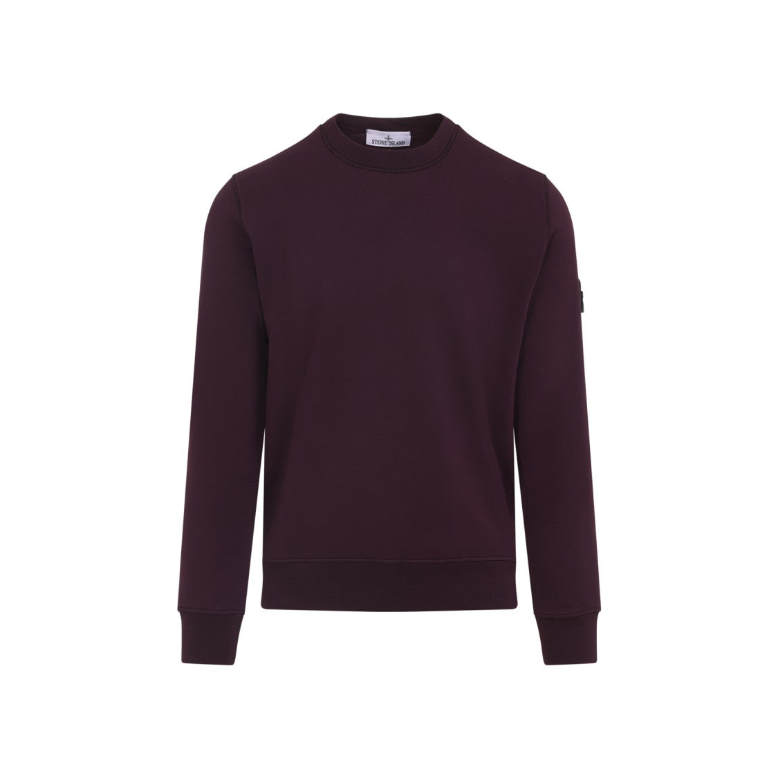 Stone Island Burgundy Cotton Crew Neck Sweatshirt