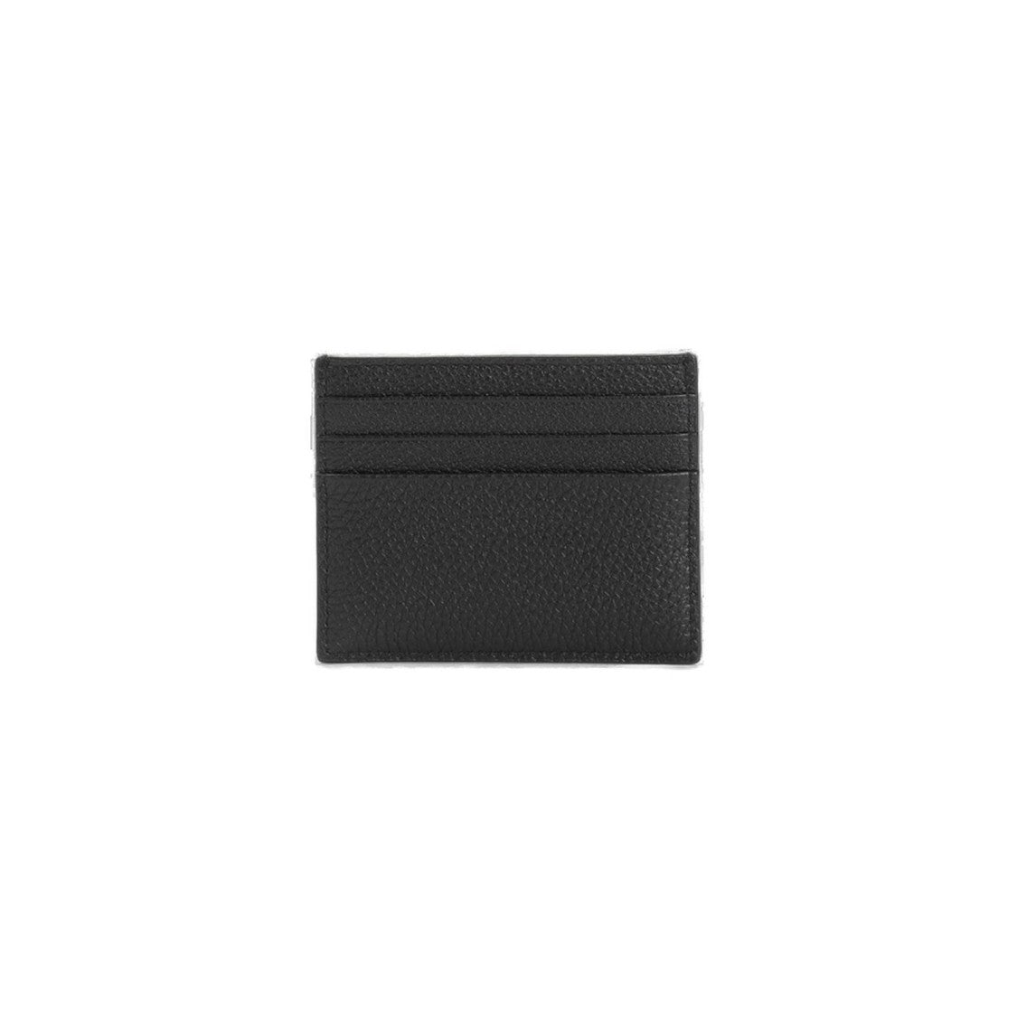 Prada Textured Calf Leather Card Wallet With Metallic Logo