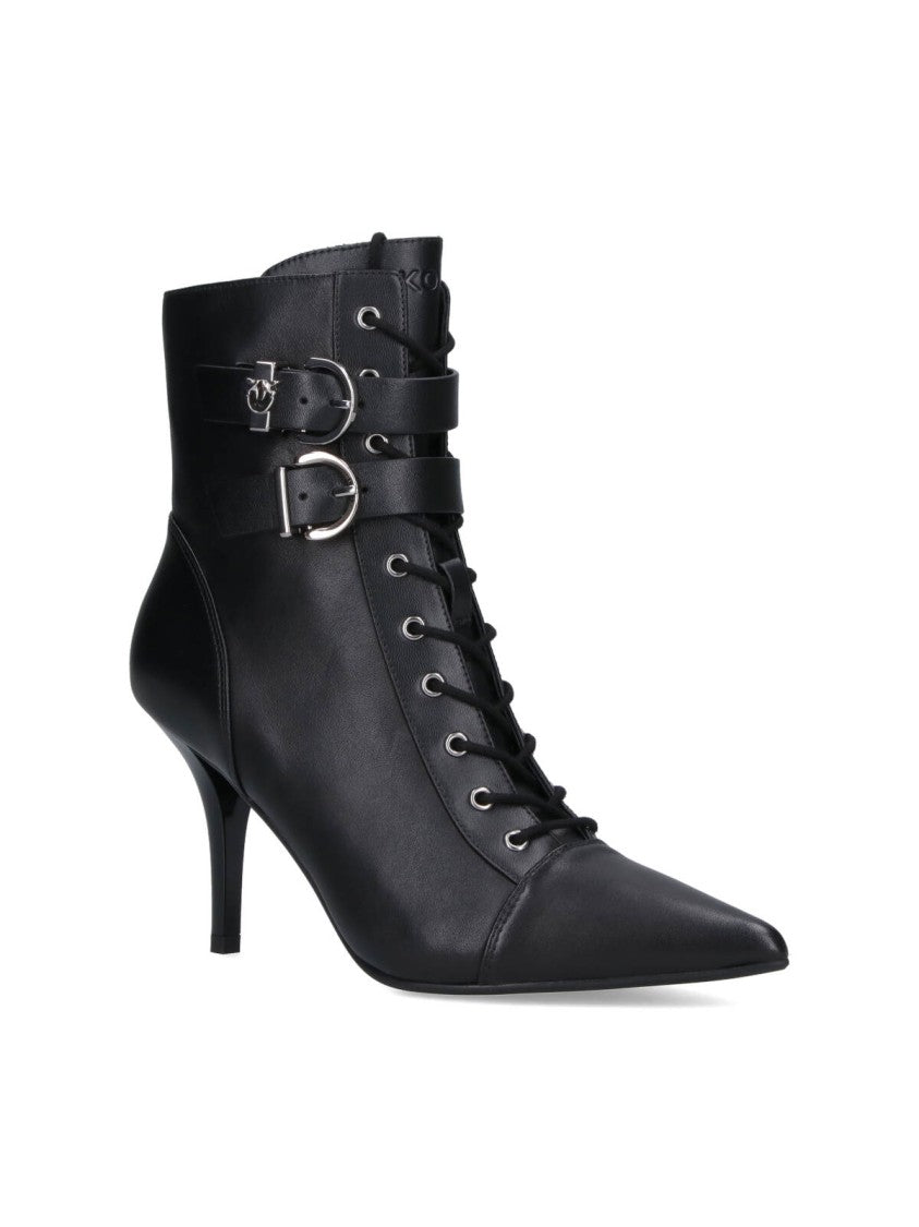 Pinko Pointed Toe Ankle Boots With High Stiletto Heel