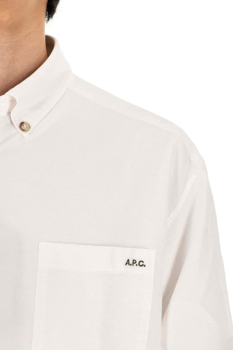 A.P.C. Relax Fit Cotton Piquet Shirt With Pocket