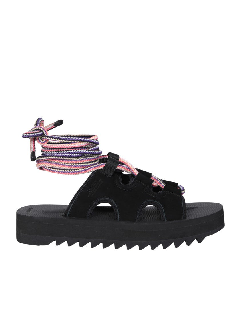 Suicoke Chunky Rubber Sole Black Sandals