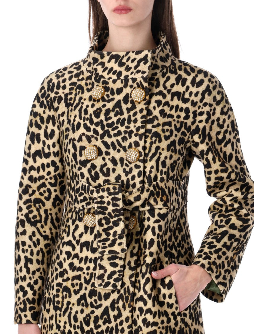 Valentino Garavani Doppiopetto Animalier Jewel Button Luxury Coat
