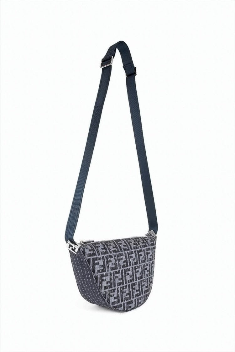 Fendi Crescent-Shaped Geometric Pattern Crossbody Bag