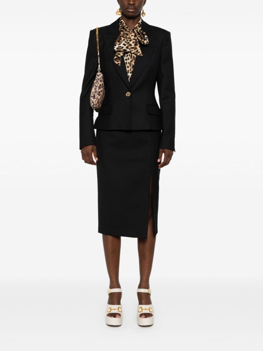Moschino Pencil Skirt In Virgin Wool Gabardine