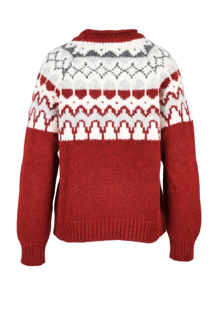 Eleventy Women's Crew Neck Knit - Red/White