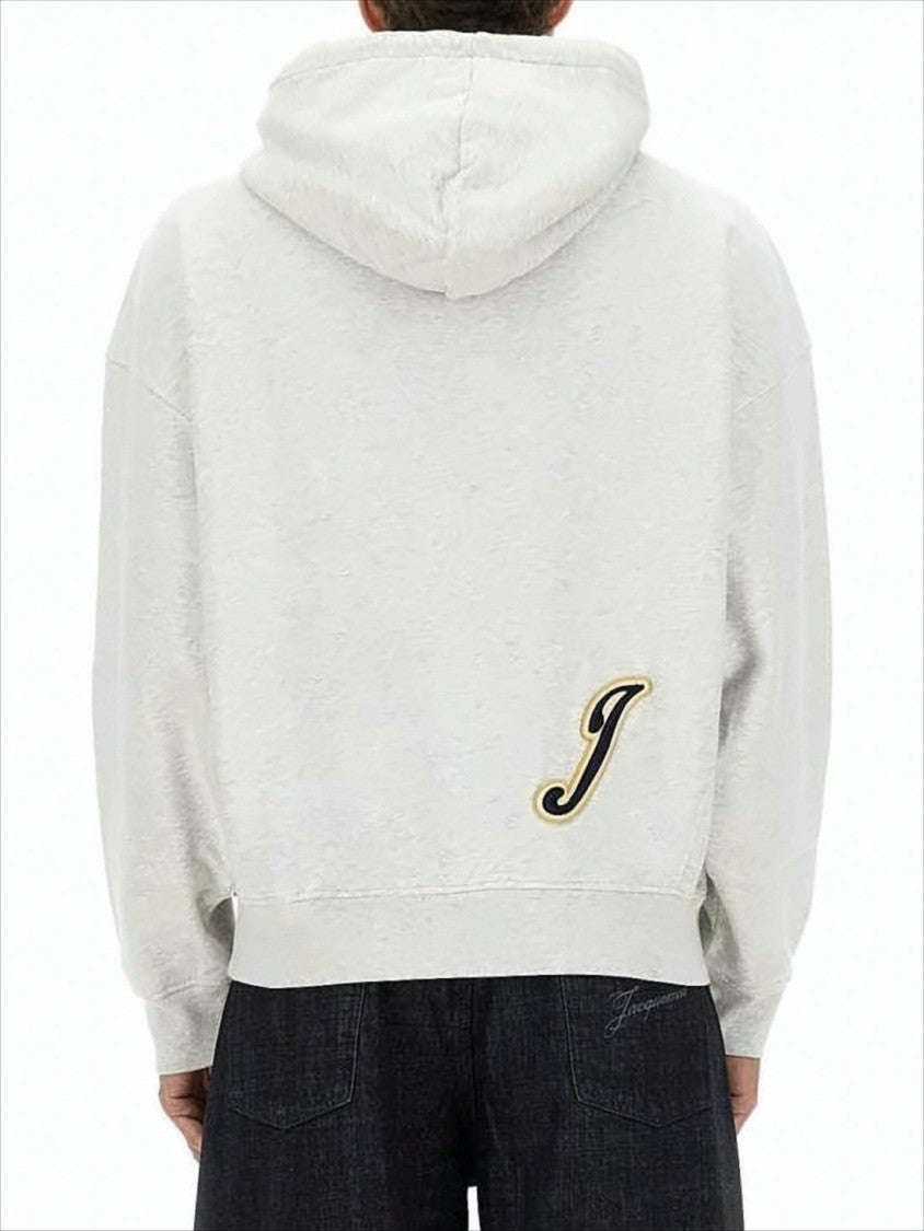 Jacquemus Light Grey Relaxed Fit Hoodie With Drawstring