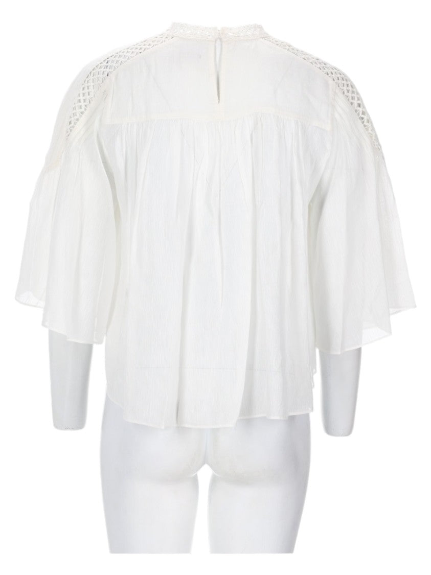 Isabel Marant Étoile Loose-Fitting Flutter Sleeves Lace Viscose-Blend Blouse